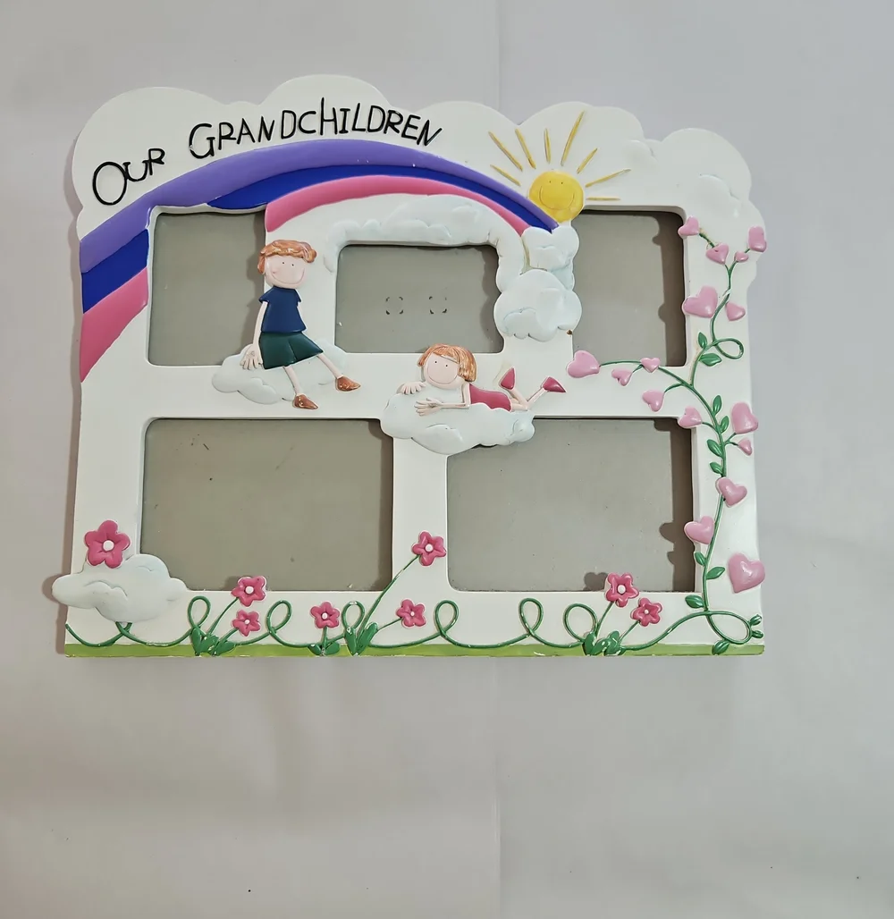 Our Grandchildren Decorative Multi-Photo Frame - White and Pink